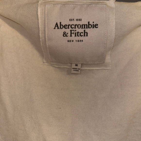 ABERCROMBIE and fitch sleeveless hooded cream vest - sz medium - Picture 5 of 6
